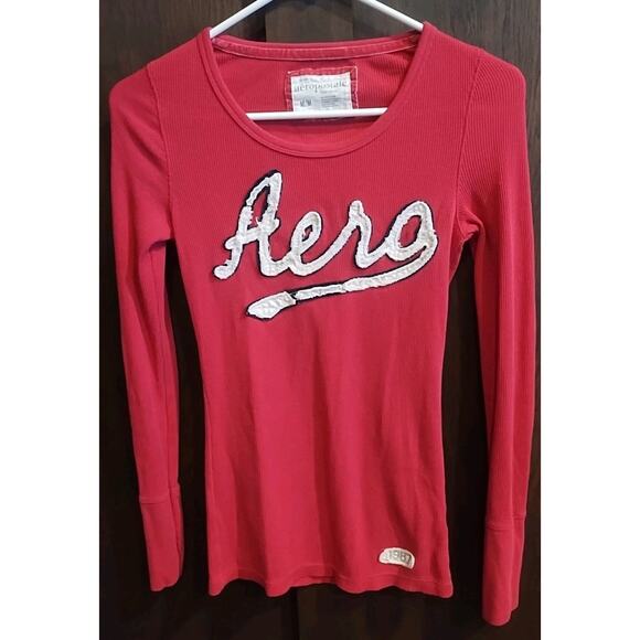 Aeropostale Women’s Medium Barbie Hot Pink Thermal Long Sleeve Shirt Vintage - Picture 1 of 6